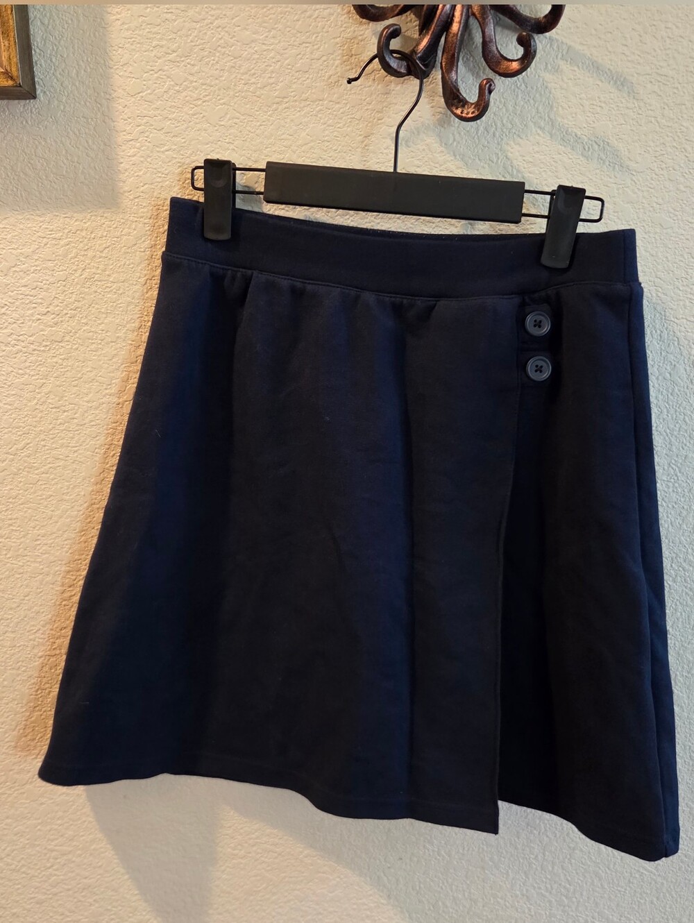 Classic Navy A-Line Skirt with Button Detail School Uniform Girls Xl 14/16